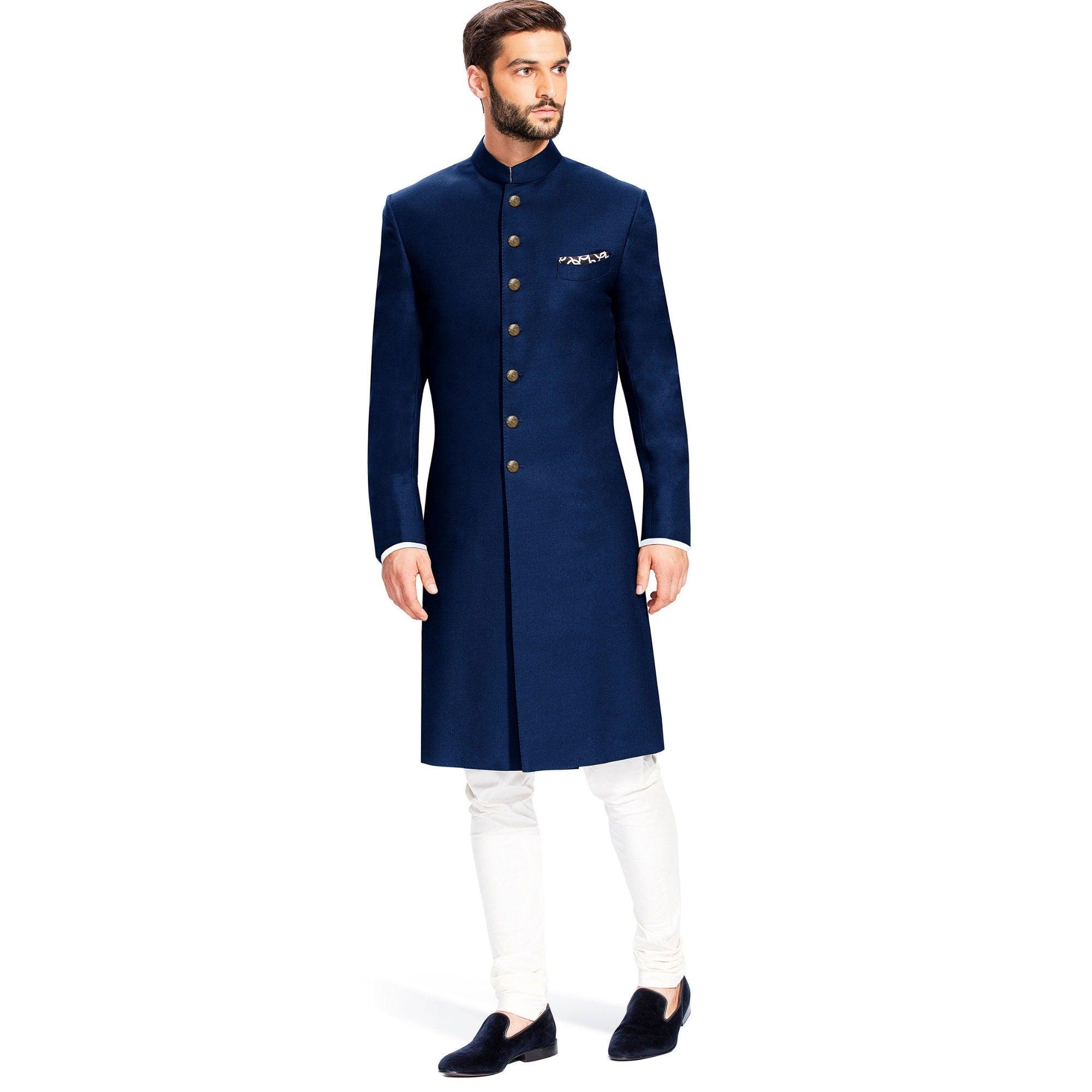 Royal blue indo outlet western sherwani