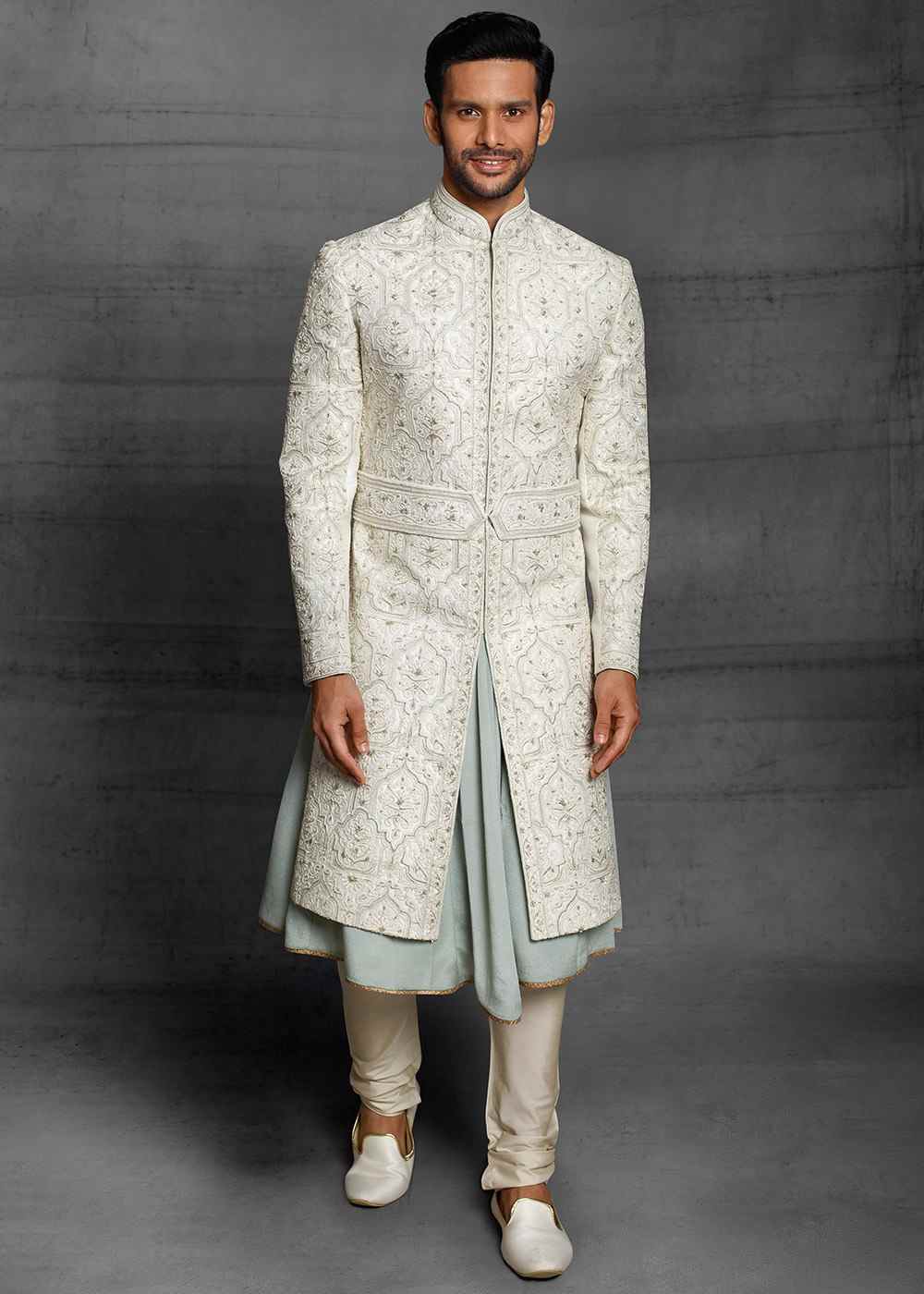 Uomo Kurta Set Pakistano Pigiama Abiti Indiani Sherwani Nozze Uomo Kurta Set Pakistano Pigiama Abiti Indiani Sherwani Nozze