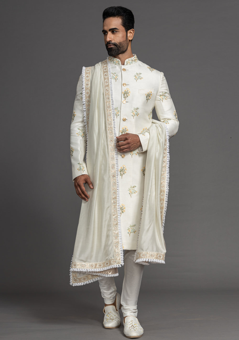 Mens 2025 white sherwani