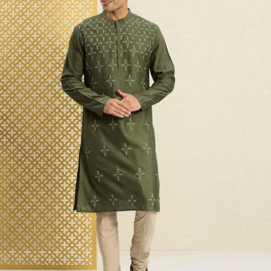 Custom made full embroidery kurta pajama set , men pakistani kurta pajama , eid  men wear  ,  indian shirt for men ,wedding kurta pajama