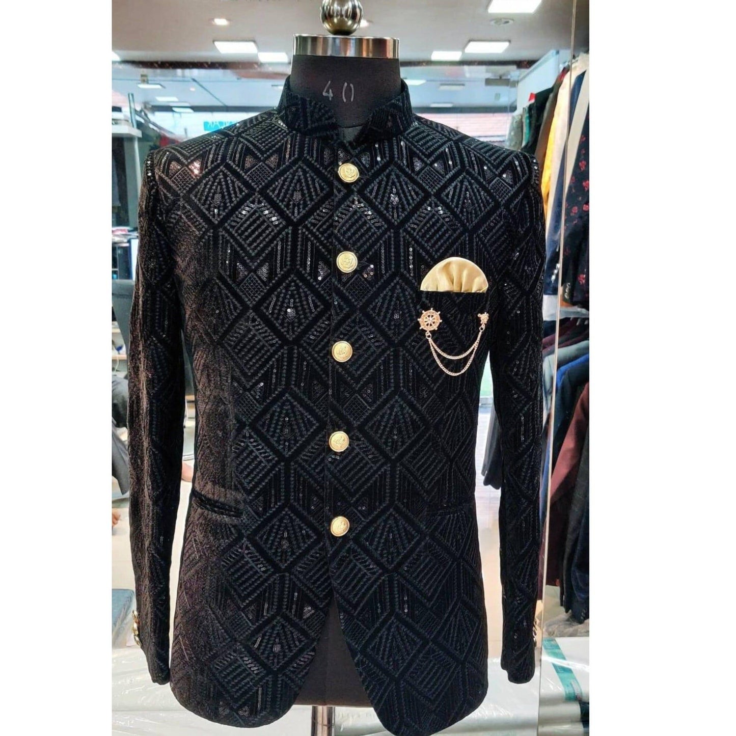 Custom Made Men Designer black  Jodhpuri  Suit , men Indo Formal Jacket ,  indian wedding ethnic suit ,  men bandhgala suit men indian wearr