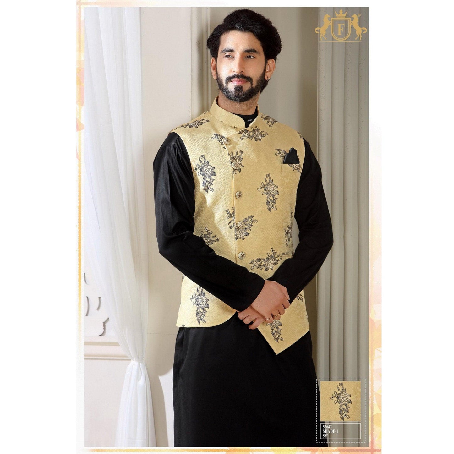 Custom made men kurta jacket set  , kurta pajama nehru jacket , indian engagement kurta wedding wear , kurta nehru vest for men