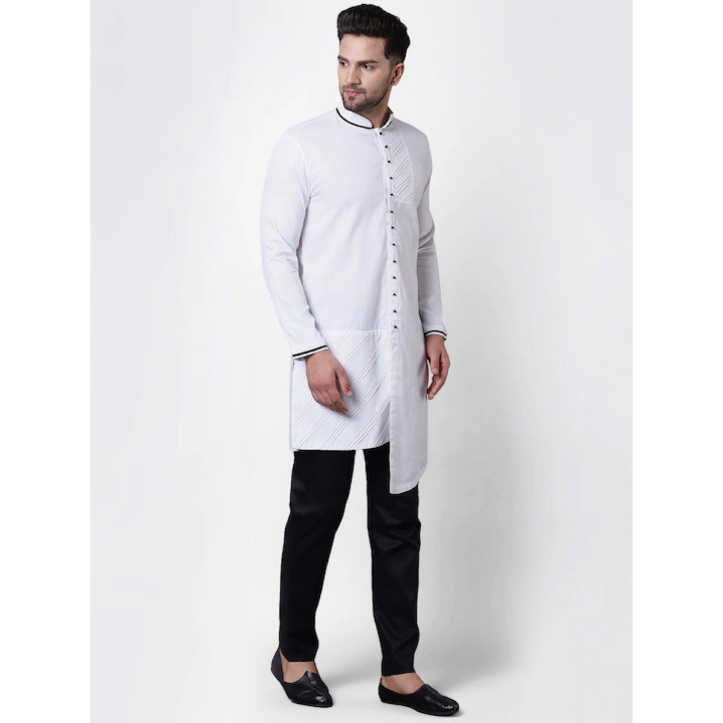 Custom made men kurta pajama set , 100% cotton white kurta for men ,  Men White Tunic , Indian dress for men , multistyle kurta , xl to 4xl