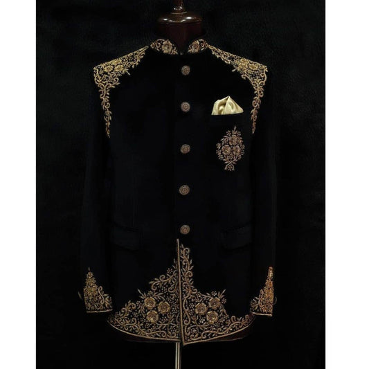 Custom made men prince jodhpuri suit , indian wedding suit sherwani jodhpuri suit , hand embroidery jodhpuri suit , pakistani wedding suit