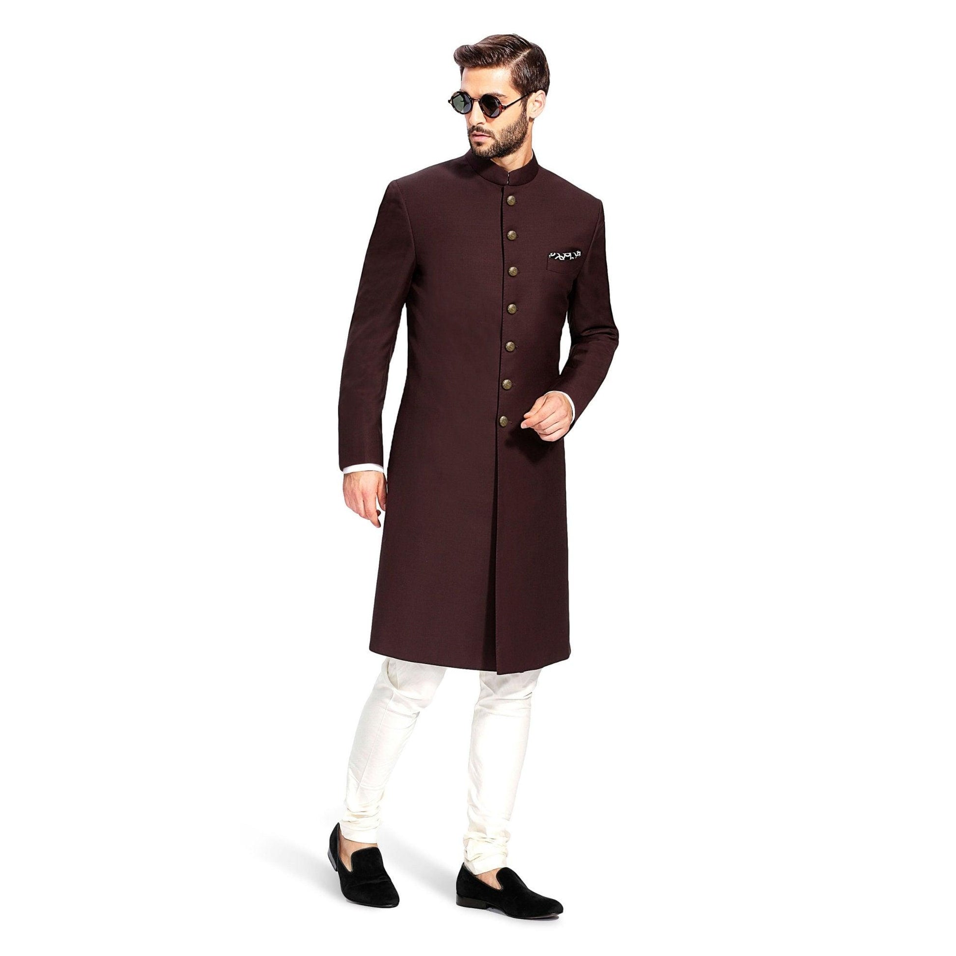 Custom made men wool wedding shewani ,   Royal achkan , Blue indowestern sherwani , Indian wedding suit , Men groom sherwani , Indian wear