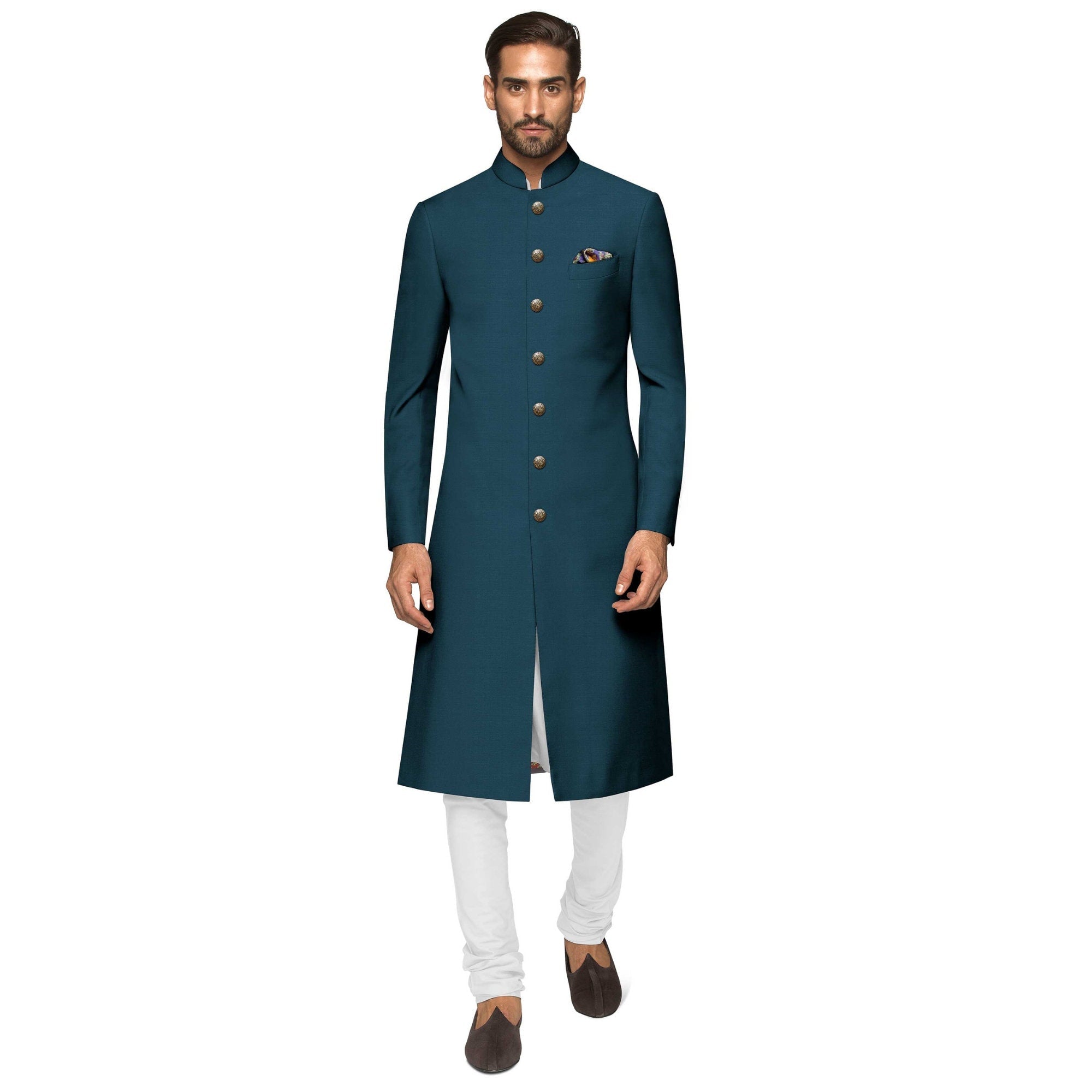 custom made men wool wedding shewani royal achkan green indowestern sherwani indian wedding suit men groom sherwani indian wear ethnic world 2 c2d59a4d 59d0 4936 87c4 e9d2a0f2e5cd
