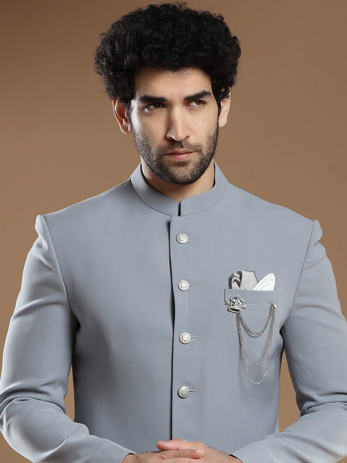 sky blue engagement dress for groom Mens Indian Latest Design For Sky Blue Indo Western Sherwani Groom Wedding Party Wear Engagement Function Occasion Ethnic Dress