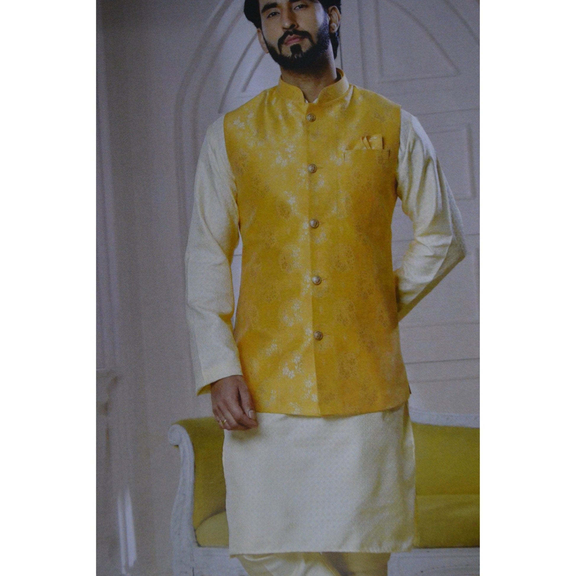 Men Eid  floral Kurta jacket set , men black kurta pajama vest set , indian wedding men wear , kid kurta pajama jacket , Nehru jacket set