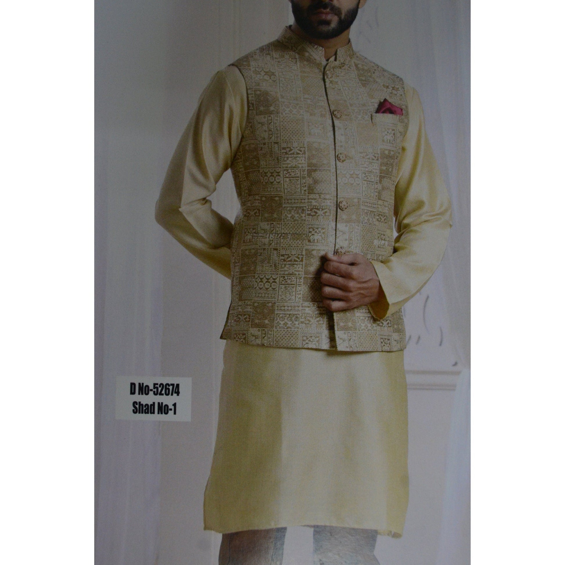 Men Eid  floral Kurta jacket set , men orange kurta pajama vest set , indian wedding men wear , kid kurta pajama jacket , Nehru jacket set