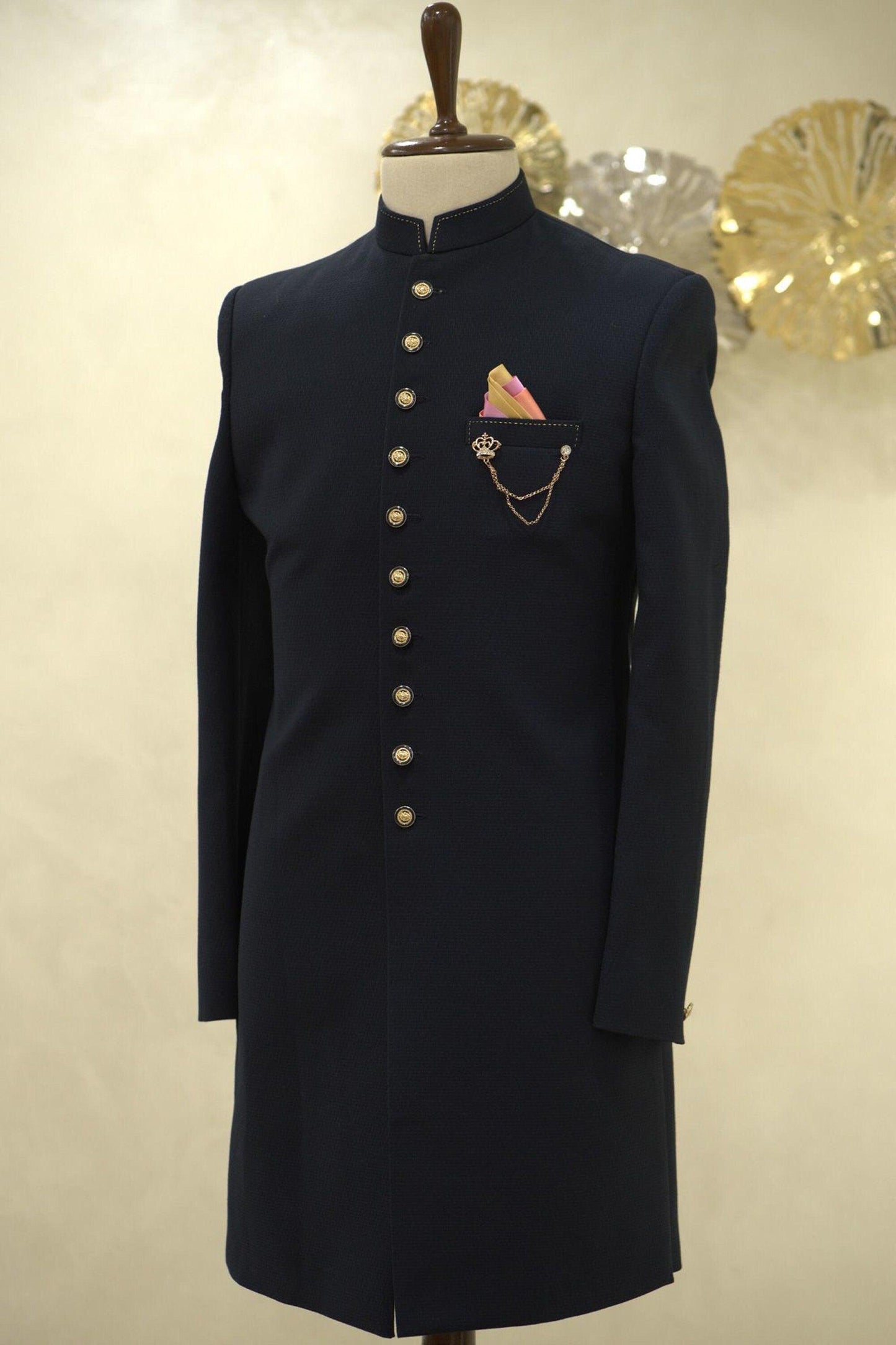 Mens Royal sherwani / Black royal sherwani / Indian suit for men / indian sherwani / indian partywear dress / sherwani for men /