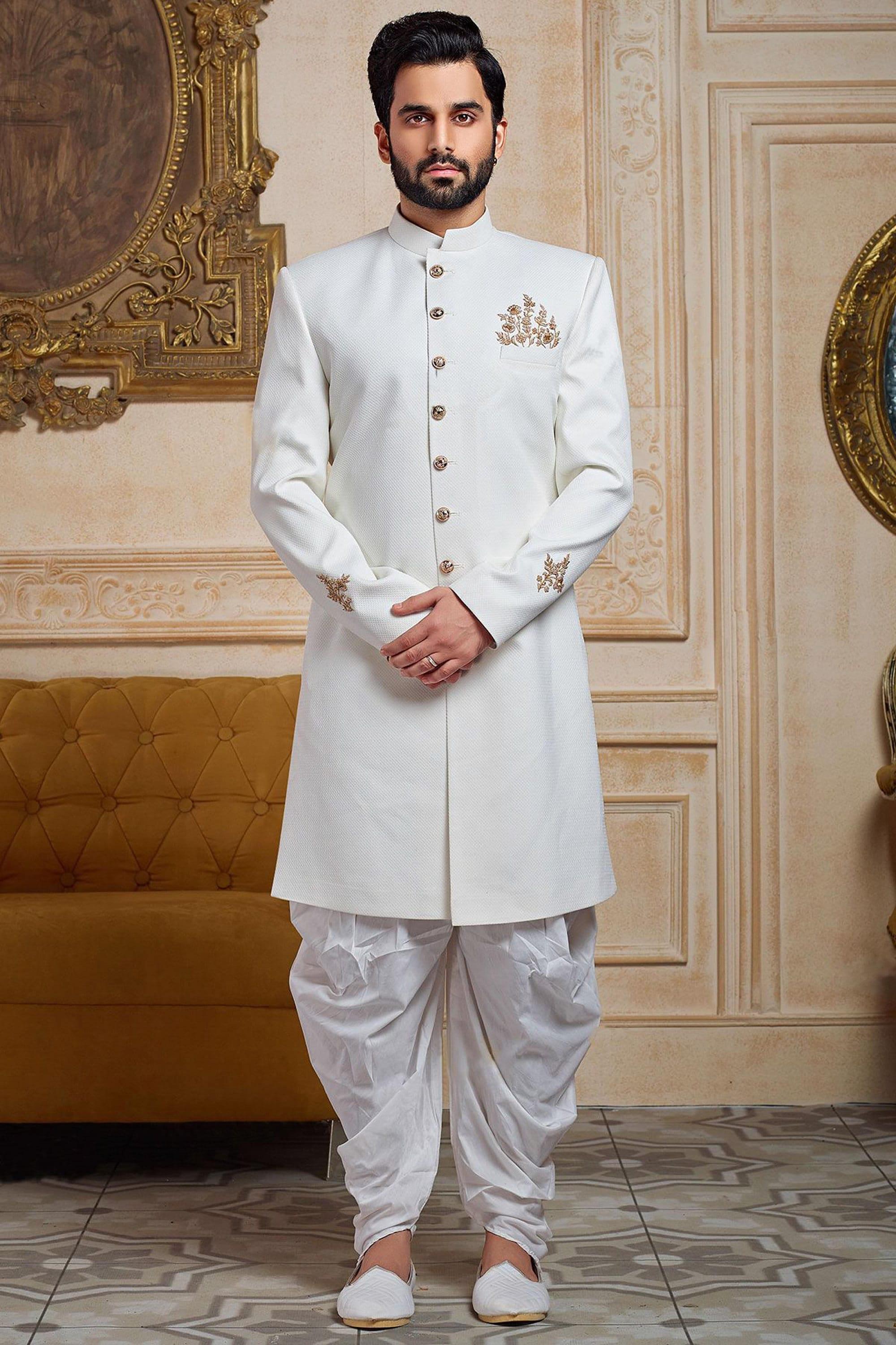 Stitched Indo western Indian Ethnic Wedding Sherwani Indian Groom V011 at  Rs 7500/piece in Ahmedabad