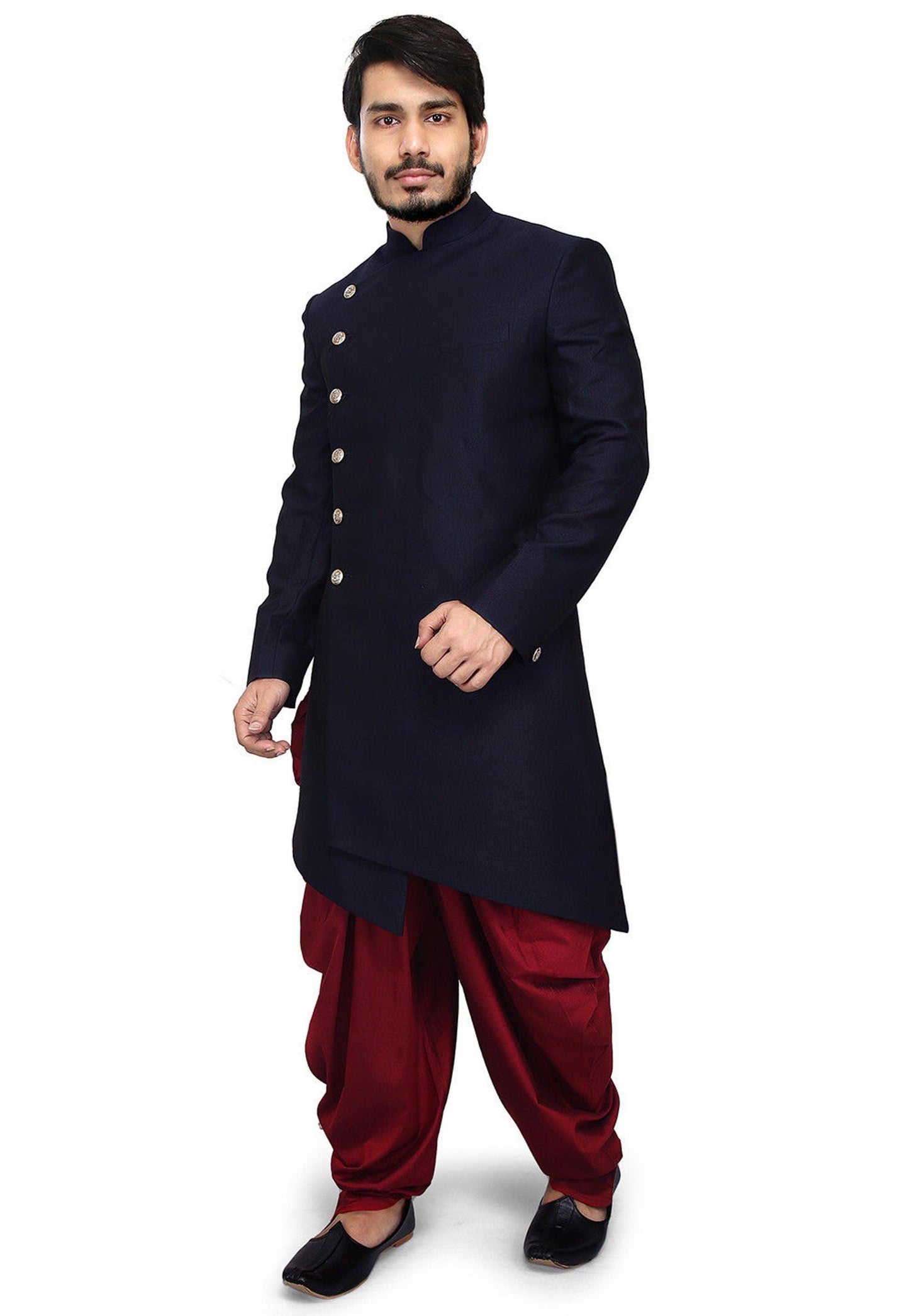 Royal sherwani for men , Indowestern sherwani , Black royal sherwani , Indian suit for men , indian sherwani ,  indian suit ,Kurta pajama