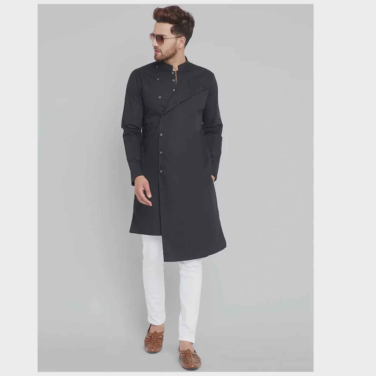 men kurta pajama / latest designer kurta pajama / cotton kurta for men /  black kurta set for men / indian long shirt