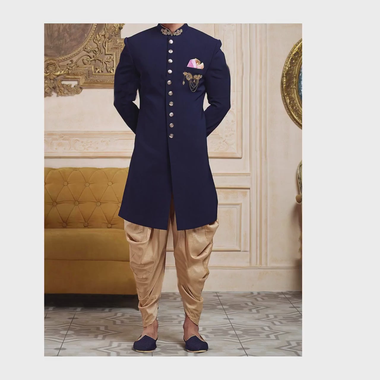 Mens wedding sherwani / Blue royal sherwani / Indian suit for men / indian sherwani / indian suit / sherwani for men for men /