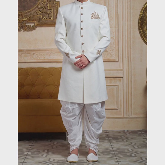 Mens wedding sherwani /White royal sherwani / Indian suit for men / indian mens wear / indian dress / sherwani for men / indian suit